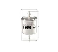 Mann Filter Fuel Filter In-Line WK 79 – 145mm Height – For Ford, Mazda