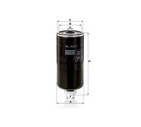 MANN-FILTER Fuel Filter WK 854/1 - Screw-on, 81mm OD, 168mm H - For Cars & Transporters
