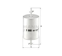 MANN Fuel In-Line Filter 75mm Outer ⌀ 166mm Height Fits Ford Mondeo Transit