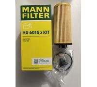 Original MANN-FILTER Oil filter HU 6015 z KIT - Oil filter set with gasket / gasket set- For Passenger Cars