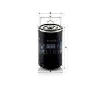 MANN-FILTER Oil Filter W 719/30 - Screw-On, 76mm OD/62mm ID, 123mm Height