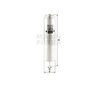 MANN-FILTER Fuel Filter WK5005/1 – In-line, 55mm OD, 256mm H