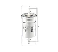 MANN WK730/1 Fuel Filter Fits Audi A3 1.6 1.8 1.8 T 1.8 T quattro S3 quattro
