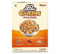 Manna Go Grains Crunchies Oats and Nuts, Multigrain Breakfast Cereal for Kids, No Maida, No Refined Sugar, Cereal with 50% RDA of 23 Essential Vitamins and Minerals in every bowl - 300gm