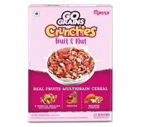 Manna Go Grains Crunchies Rose Almond, Multigrain Breakfast Cereal for Kids, No Maida, No Refined Sugar, Cereal with 50% RDA of 23 Essential Vitamins and Minerals in every bowl - 300gm