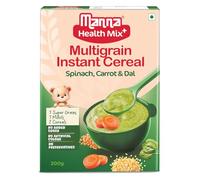 Manna Health Mix Instant Cereal, Spinach, Carrot, Dal with Milk, No Added Sugar, No Artificial Color, Flavors 200g (Pack of 1)