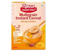 Manna Health Mix Instant Multigrain Cereal, Mango, Banana and Dates with Milk. Made with Real Fruits and 7 Supergrains and Millets. No Added Sugar, No Artificial Colour - 200gm (Pack of 1)