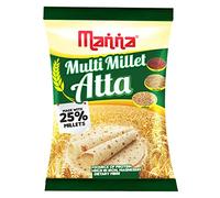 Manna Multigrain Atta/Multi Millet Atta, Diabetic Friendly, Low GI Wheat Flour with 25% Millets, High Protein & Fibre, Low sugar, For Weight Loss - 5kg (Pack of 1)