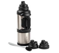 Manna Pre-2021 Titan Stainless Steel Vacuum Insulated Jug Gift Set with 2 Extra Lids and an Ultimate Bottle Brush - 4L - Stainless Steel