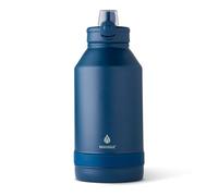 Manna Push Stainless Steel Bottle with Push-open Locking Lid and Sipping Spout - 64 Oz - Sapphire Powder Coat