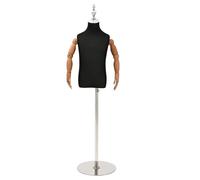 Mannequin Adjustable 120-150cm Black Cotton Cover PP Torso with Wooden Arms Tall