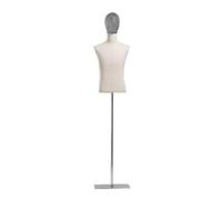 Mannequin,Adjustable Black Male Mannequin Torso with Head & Rolling Base - Half Body Dress Form for Clothing Display & Tailoring (Color: A)