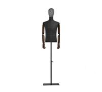 Mannequin,Adjustable Black Male Mannequin Torso with Metal Head & Flexible Arms, Clothing Display Dummy for Retail, Height 135-200cm, Perfect for Fashion Show & Store Display