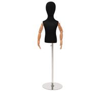 Mannequin Adjustable Dress Form Black Cotton Cover PP-Poly Core 120-157cm Height