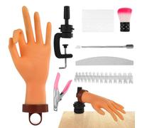 Mannequin Adjustable Hand With Clamp Holder And Nail Tools, Soft Simulated Hand Model Kit For Acrylic Nails, Practice Fake Training Hand For Nail Art