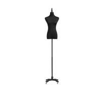 Mannequin body,Adjustable Mannequin Dress Form Black Female Pinnable on Rolling Wheel Base(Without Arms,Medium)