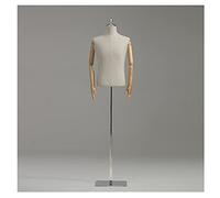 Mannequin Body Torso,Male Model Suit Props Clothing Store Half-length Mannequin Stand Adjustable Heightive effect, With Arms-M