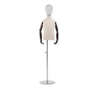 Mannequin Dress Form Pinnable Half Body Kids Torso With Solid Wood Arm 2-8 Yr Height-Adjustable Clothing Jewelry Display Shelf 3 Models(C,4 years old)