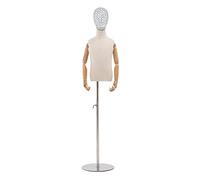 Mannequin Dress Form Pinnable Half Body Kids Torso With Solid Wood Arm 2-8 Yr Height-Adjustable Clothing Jewelry Display Shelf 3 Models(B,2 years old)