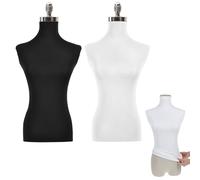 Mannequin Fabric Cover, 2 Pcs Soft Elastic Dress Form Cover for Retail Boutique Store Fashion Designer Model Display Fitting Styling (Black, White)