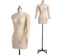 Mannequin Female for Sewing Clothes Black/White Dress Forms with 2 Soft Arms, Fully Pinnable Tailor Dressmaker Dummy on Wheels Adult Full Size Beautiful(Blanc,X)