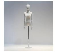 Mannequin Female Torso Dress Form with Height Adjustable Stand, Half Body Dummy Torso with Solid Wood Base, Detachable Manikin Body, for Store Window Display Wedding Sewing(White-M,D3)
