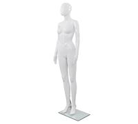 Mannequin Full-Body Female Glossy White 175cm PP Glass Base 42.5x29.5360deg Slim