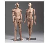 Mannequin,Full Body Poseable Retail Mannequins Set - Realistic Male & Female Dress Forms with Head & Arms, Flexible Torso Models for Clothing Display, Natural Look Manikin