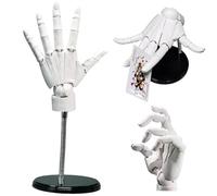Mannequin Hand, 1:1 8x14 Inch Articulated Left Hand Model with Moveable Joint & Base DIY Friendly PVC Model for Drawing, Painting, Sketching, White