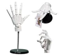 Mannequin Hand, Articulated Hand 1:1 8x14 Inch Left Model with Moveable Joint & Base DIY Friendly PVC Model for Drawing, Painting, Sketching, White