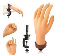 Mannequin Hands for Nails Practice, Soft Plastic Nail Art Training Hand with Clip-On Bracket, DIY Nails Display Manicure Hand Tools for Nail Art Beginners (Left)
