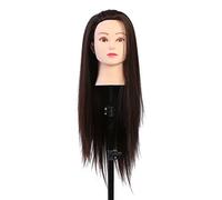 Mannequin Head, Blond Dark BrownHair Styling Training Head, Hair Styling Training Head, High Temperature Fiber Manikin Cosmetology Doll Head