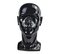 Mannequin Head Cosmetology Male Training Model 57 cm Bright Black 33 cm Height