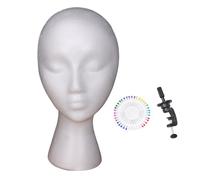 Mannequin Head Foam, Realistic Wig Holder Head, Realistic Hairpiece Display Stand for Beauty Product Testing Hair Accessory Glasses Hat Styling Tool Demonstration