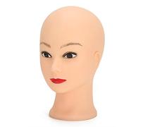 Mannequin Head for Makeup Training and Wig Display - Bald PVC Head with 49cm Circumference for Hat and Jewelry Showcase - Wig Shops Makeup Practice (Have makeup style)