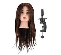 Mannequin Head Human Hair, 20-inch Styling Practice Mannequin Head Mannequin Head With 80% Real Human Hair Seamless Realistic Design for Hairdressing and Cosmetology Training