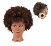 Mannequin Head Human Hair Training Head Curly Hair Manikin Head Cosmetology Doll Head for Hairdresser Practice Styling Brai