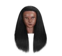 Mannequin Head Real Human Hair for Cosmetology Manikin Doll Head Hairdresser Hairstylist Training Practice(Head 1)