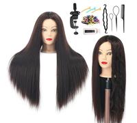 Mannequin Head with 80% Real Human Hair, 28" Doll Head for Hair Styling
