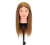 Mannequin Head with Human Hair Cosmetology Manikin Head Doll Head for Hairdresser with Clamp Holder with Tools(BLONDE)