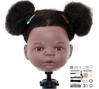 Mannequin Heads Human Hair Training Head10 Inch Mannequin Heads Afro Curly Style Professional Hairdressing Head Tools