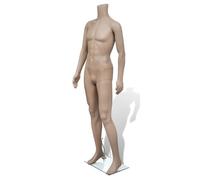 Mannequin Man Without Head Full Body Male Clothes Display with Glass Base