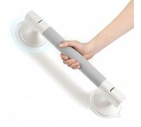 Mannicix Grab Rail for Seniors, Bath Handle Bars, Non-Slip Shower Handle, No Drilling, with Strong Suction Cup, Bath Handle with Suction Warning for Disabled and Elderly People (Grey-1)