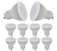 Manningham 10x GU10 LED Bulbs Daylight White 6500K LED Light Bulb 7W 470lm Energy Saving 60W Halogen Spotlight Equivalent 120° Beam Angle Non Dimmable AC 220-240V 2X Free Bulbs