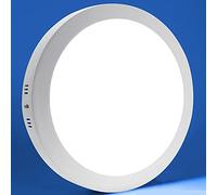 Manningham Lighting 24W LED Round White Body Surface Mounted Ceiling Panel Down Light Cool White 6500K Super Bright (Round)