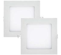 Manningham Lighting 2X 6W Modern Square Recessed LED Ceiling Lamp Energy Saving Panel Light Fitting for Living Room Bedroom Indoor Mains 220V 6500K Daylight (2X Lights)