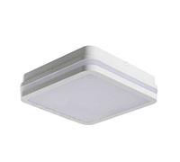 Manningham Lighting LED Outdoor Ceiling Light - 18W Slim 220x220x55mm Wall Light with Motion Sensor - IP54 Waterproof Square Security Lamp 4000K Neutral White 1550lm (Square White - Standard)