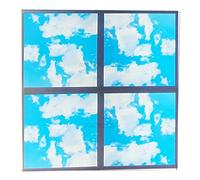 Manningham Lighting LED Sky Ceiling Panel Lights - 4 Packs Recessed 48W Sky Cloud Pattern 600x600 mm - Cool White 6500K Ultra-Thin Light - Energy Efficient Suspended Ceiling Grid for Shop, Office