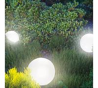 Manningham Lighting Outdoor IP44 Giant Jumbo Sphere Ball Garden Light - 470mm IDAVA Round Spike Lamp Mains 240V E27 Supplied with 18W LED Bulb Cool White - Patio Pathway Driveway Lighting