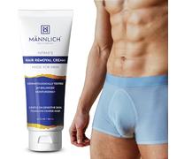 Mannlich IntimatePrivate Hair Removal Cream for Men (100 ml) Painless, Faster, Soothing for Unwanted Coarse Pubic Hair, Suitable For All Skin Types Off White 100 g (Pack of 1)